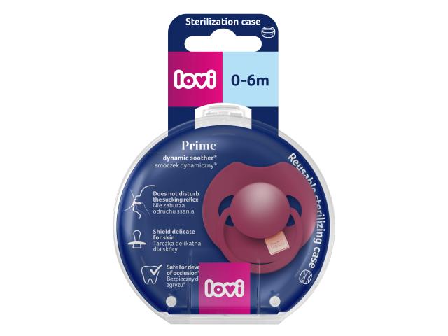 Lovi Prime Smoczek dynamiczny silikonowy cherry 34/465 0-6 miesięcy interakcje ulotka smoczek 1 szt.