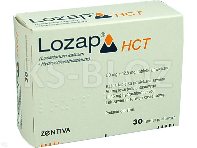 Lozap HCT interakcje ulotka tabletki powlekane 50mg+12,5mg 30 tabl. | 3 blist.po 10 szt.