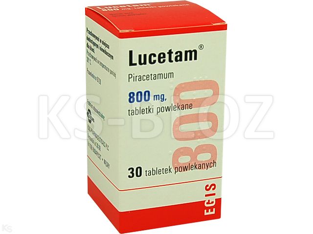 Lucetam interakcje ulotka tabletki powlekane 800 mg 30 tabl. (but.)
