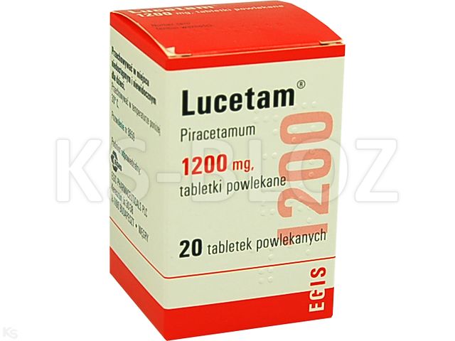 Lucetam interakcje ulotka tabletki powlekane 1,2 g 20 tabl. | butelka