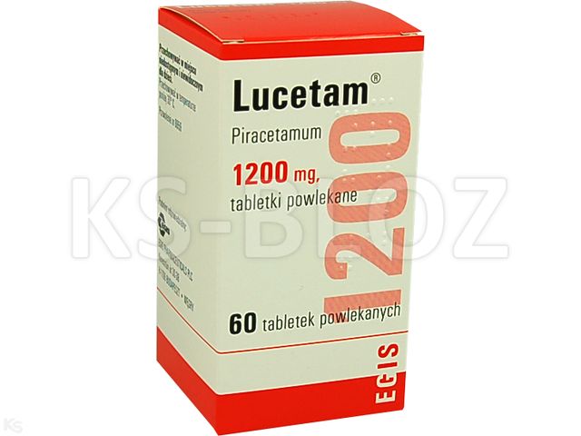 Lucetam interakcje ulotka tabletki powlekane 1,2 g 60 tabl. | butelka