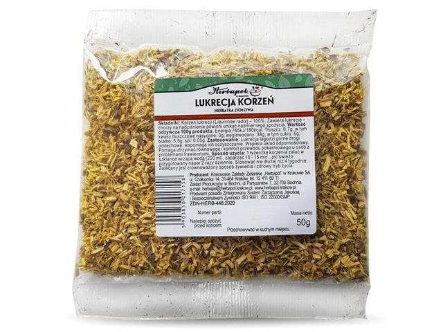 Lukrecja Korzeń Herbatka ziołowa interakcje ulotka zioła do zaparzania - 50 g