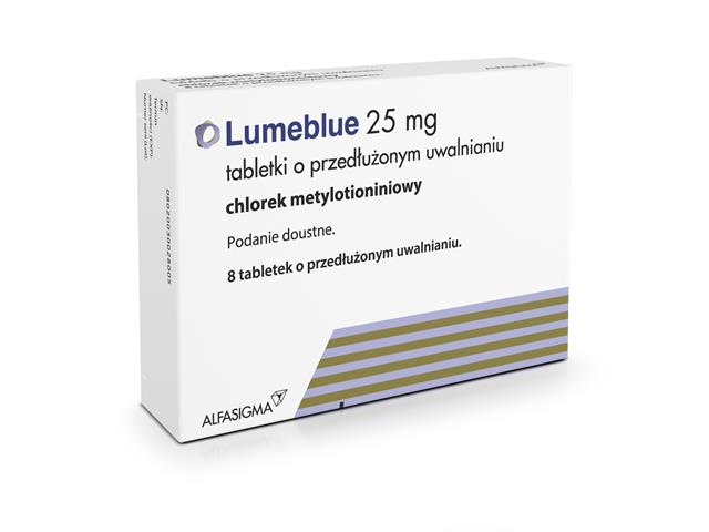 Lumeblue interakcje ulotka tabletki o przedłużonym uwalnianiu 25 mg 8 tabl.