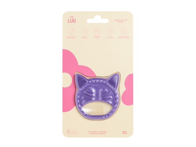 Luu Kids Luuisa Gryzak dla dzieci the cat purple interakcje ulotka gryzak - 1 szt.