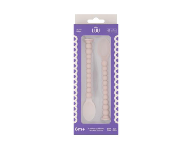 Luu Kids Velvet Blush Zestaw-łyżek do karmienia 6 m+ interakcje ulotka zestaw - 1 op.