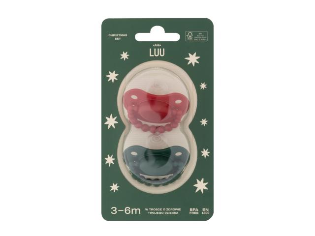Luu Kids Zestaw smoczków 3-6 lat Holy Green i Santa Red interakcje ulotka smoczek - 2 szt.
