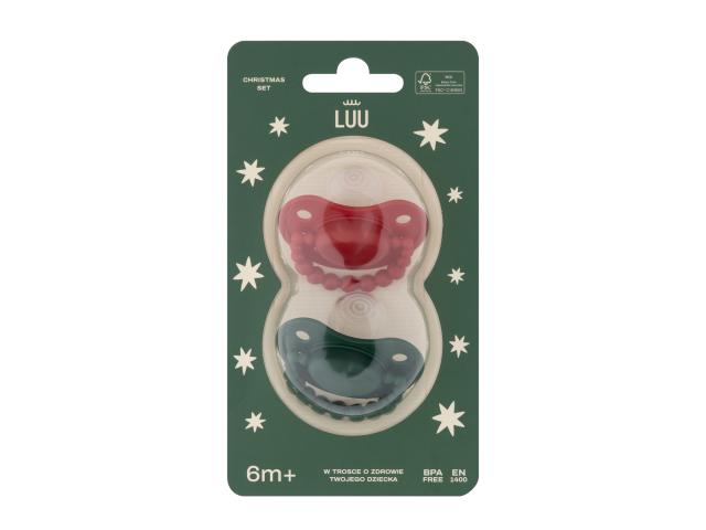 Luu Kids Zestaw smoczków 6 m+ Holy Green i Santa Red interakcje ulotka smoczek - 2 szt.