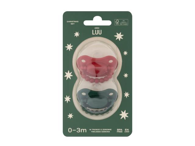 Luu Kids Zestaw smoczków french lavender 0-3 lat Holy Green i Santa Red interakcje ulotka smoczek - 2 szt.