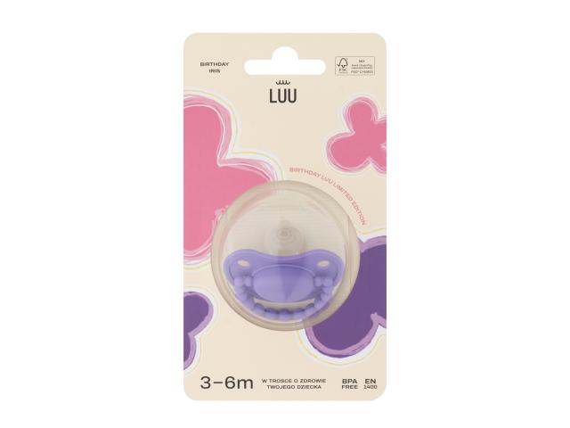 Luu Smoczek birthday iris 3-6 miesięcy interakcje ulotka smoczek - 1 szt.