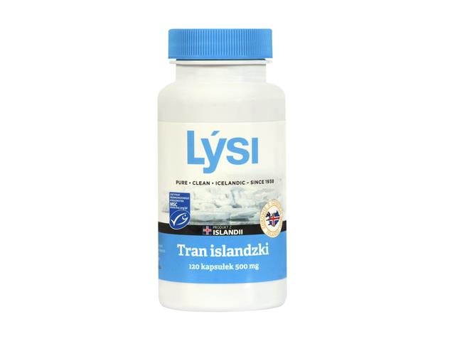 Lysi Tran Islandzki 500 mg interakcje ulotka kapsułki  120 kaps.