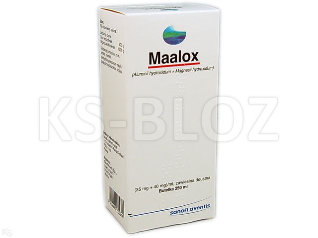 Maalox interakcje ulotka zawiesina doustna (35mg+40mg)/ml 250 ml