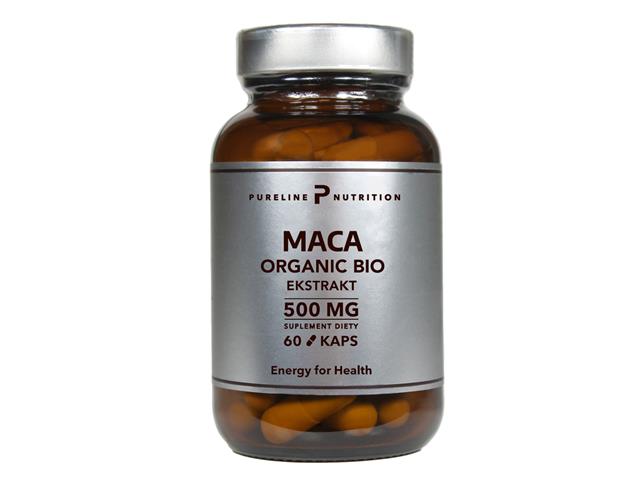 Maca Organic BIO Ekstrakt 500 mg Pureline Nutrition interakcje ulotka kapsułki  60 kaps.