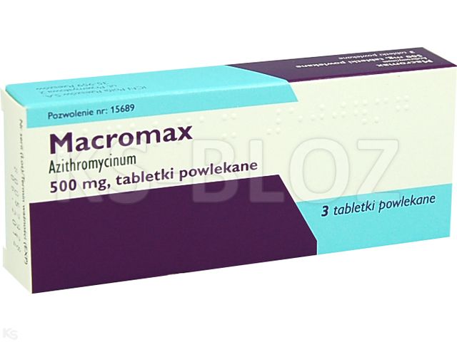 Macromax interakcje ulotka tabletki powlekane 500 mg 3 tabl. | blister