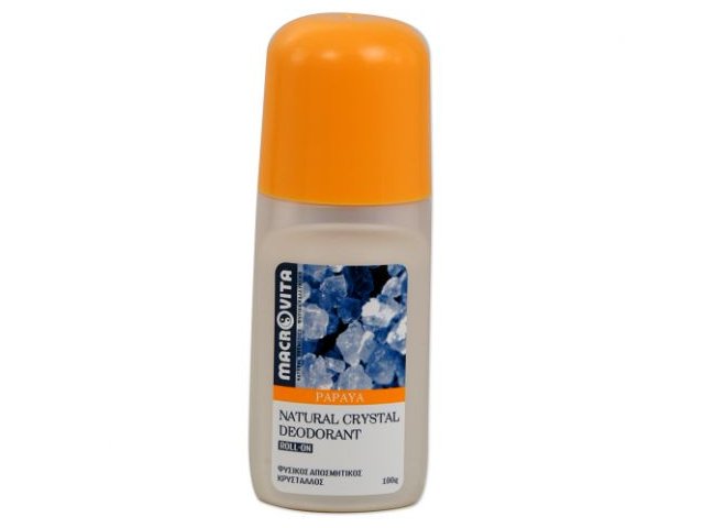 MACROVITA NATURAL CRYSTAL DEODORANT ROLL-ON PAPAYA - z naturalnym kryształem interakcje ulotka  - 100 ml