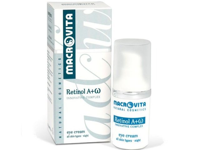 MACROVITA RETINOL A+OMEGA EYE CREAM p/zmarszczkowy pod oczy na noc interakcje ulotka  - 15 ml