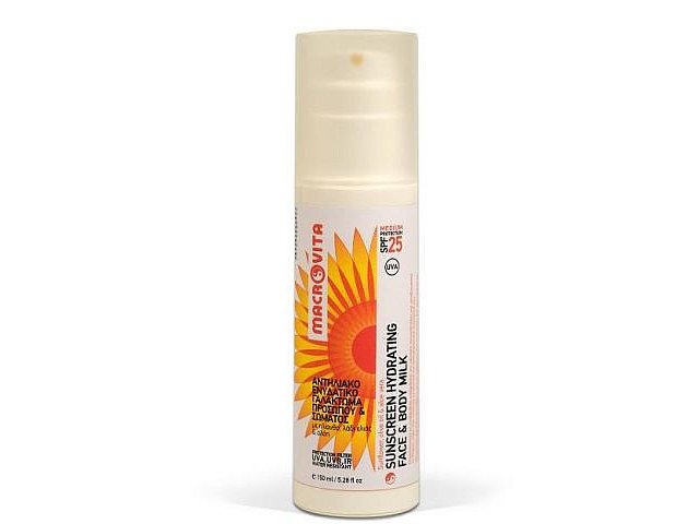 MACROVITA SUNSCREEN HYDRATING FACE & BODY MILK SPF25 nawilżające z filtrem do opal. interakcje ulotka mleczko - 150 ml