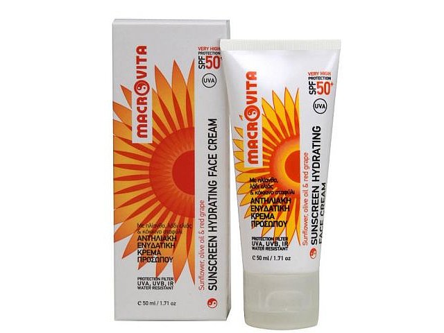 MACROVITA SUNSCREEN HYDRATING FACE CREAM SPF50+ nawilżający brązujący z filtrem do opal. interakcje ulotka krem - 50 ml