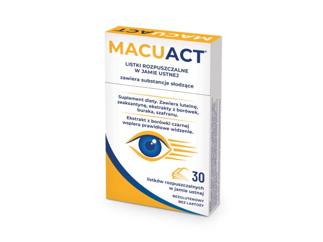 Macuact interakcje ulotka listek rozpuszczający się w ustach - 30 szt.