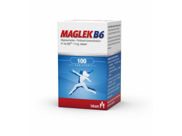 Maglek B6 interakcje ulotka tabletki 51mg Mg+5mg Vit.B6 100 tabl. (poj.)