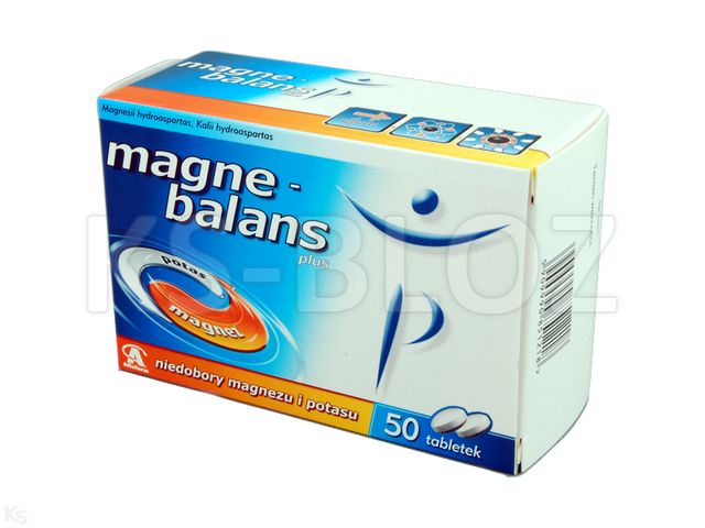 Magne-Balans Plus interakcje ulotka tabletki 17mg Mg2++54mg K+ 50 tabl. | 2 blist.po 25szt.