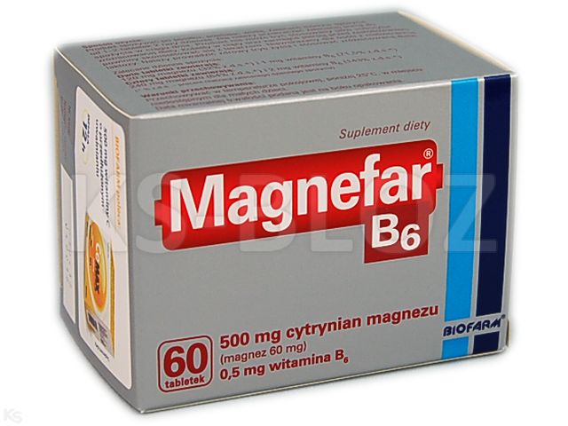 Magnefar B6 interakcje ulotka tabletki  60 tabl.