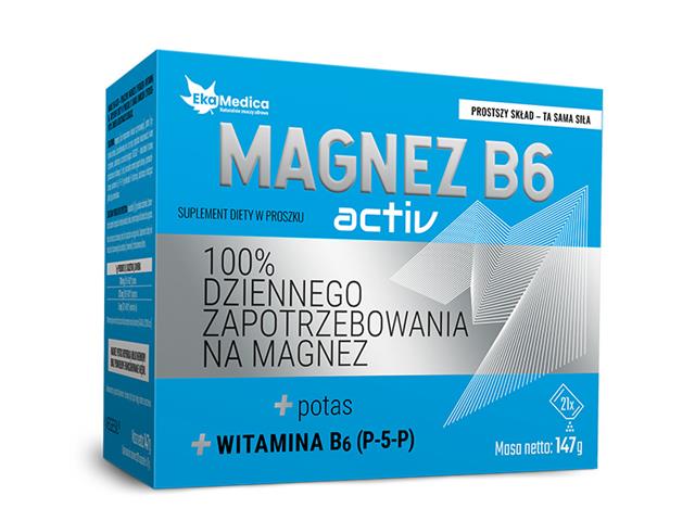 Magnez B6 Activ interakcje ulotka proszek  21 sasz. po 7 g
