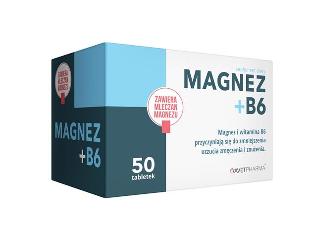 Magnez + B6 interakcje ulotka tabletki  50 tabl.