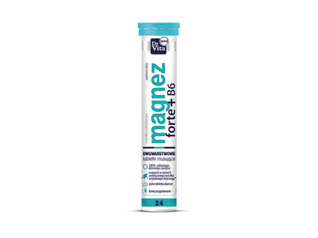 Magnez Forte + Wit. B6 interakcje ulotka tabletki musujące - 24 tabl.