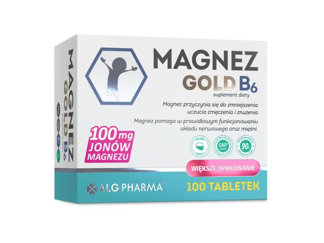 Magnez Gold B6 interakcje ulotka tabletki 100 tabl.