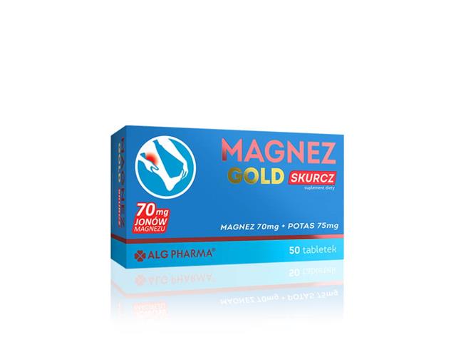 Magnez Gold Skurcz interakcje ulotka tabletki  50 tabl.