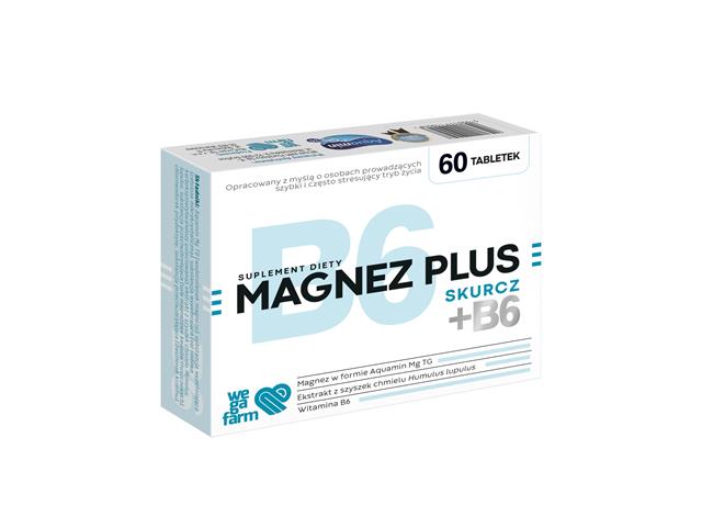 Magnez Plus + B6 Skurcz interakcje ulotka tabletki  60 tabl.