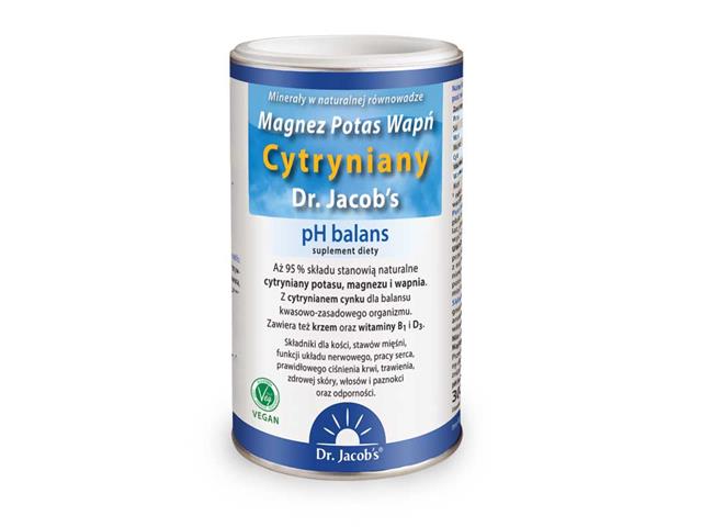 Magnez Potas Wapń Cytryniany Dr. Jacob's (pH Balans proszek zasadowy) interakcje ulotka proszek - 300 g