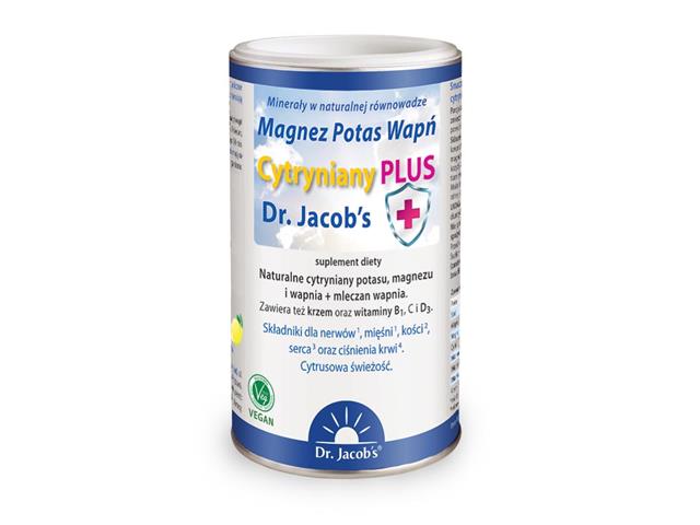Magnez Potas Wapń Cytryniany PLUS Dr. Jacob’s (pH Balans PLUS proszek zasadowy Dr. Jacob's) interakcje ulotka proszek - 300 g