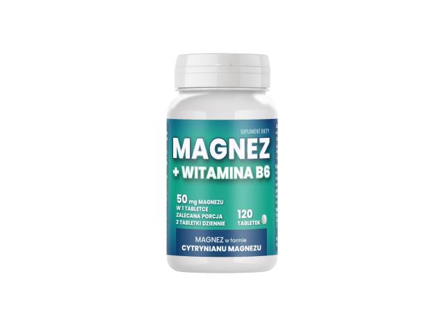 Magnez + Witamina B6 (Magnez W Formie Cytrynianu) interakcje ulotka tabletki - 120 tabl.
