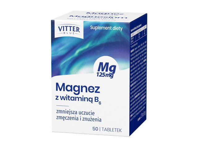 Magnez Z Witaminą B6 Vitter Blue interakcje ulotka tabletki  50 tabl.