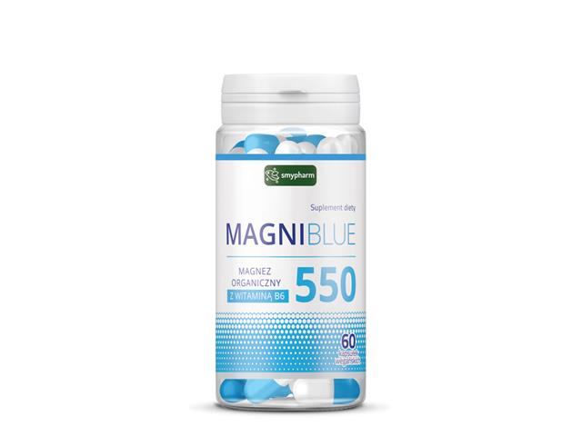 Magniblue 550 Magnez Organiczny Z Witaminą B6 interakcje ulotka kapsułki twarde - 60 kaps.