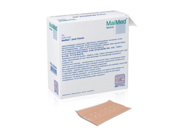 MaiMed Classic Plaster z opatrunkiem na tkaninie 4 cm x 5 m interakcje ulotka   1 szt.