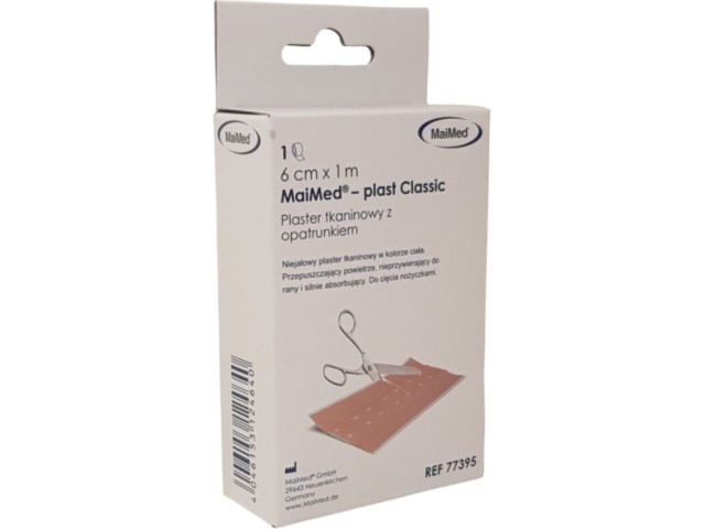 MaiMed Classic Plaster z opatrunkiem na tkaninie 6 cm x 1 m interakcje ulotka plaster  1 szt.