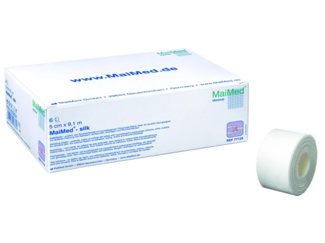 MaiMed Silk Przylepiec ze sztucznego jedwabiu 5 cm x 9,1 m interakcje ulotka plaster - 6 szt.