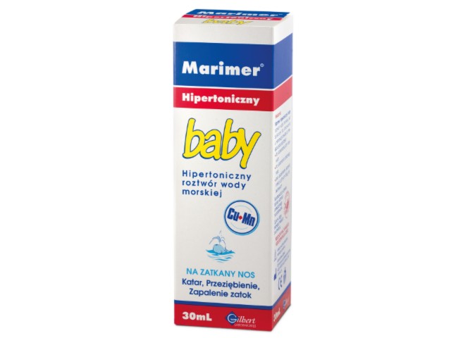 Marimer Baby Woda morska hipertoniczna Cu + Mn interakcje ulotka aerozol do nosa - 30 ml