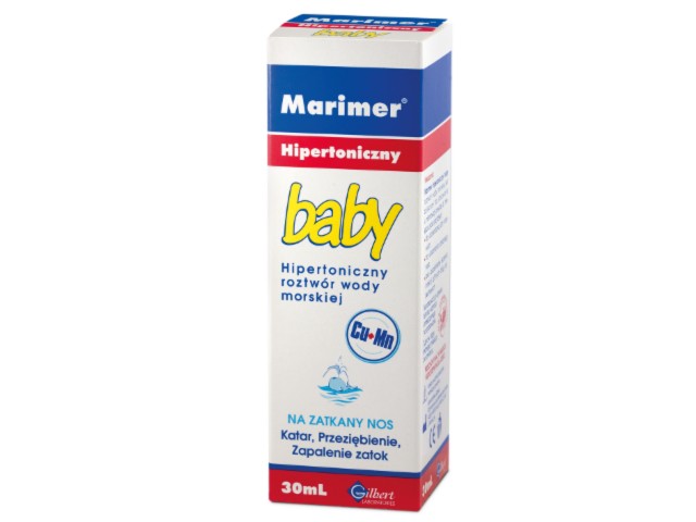 Marimer Baby Woda morska hipertoniczna Cu + Mn interakcje ulotka aerozol do nosa  30 ml