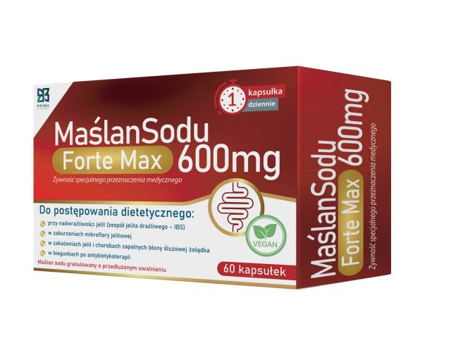 Maślan Sodu Forte Max 600 mg interakcje ulotka kapsułki - 60 kaps.