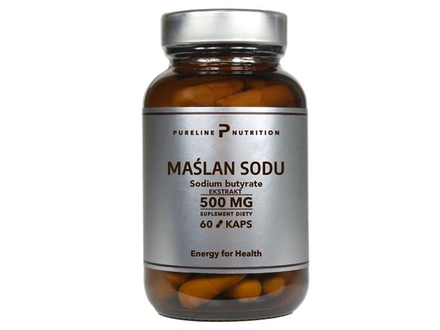 Maślan Sodu Sodium Butyrate Ekstrakt 500 mg Pureline Nutrition interakcje ulotka kapsułki  60 kaps.