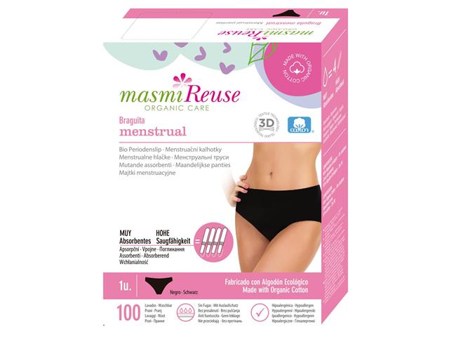 MASMI REUSE ORGANIC CARE Majtki menstruacyjne L (102-110 cm) interakcje ulotka majtki  1 szt.