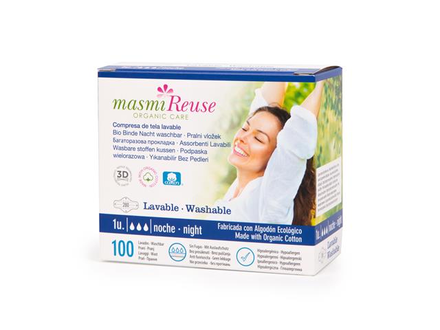 MASMI REUSE ORGANIC CARE Podpaska wielorazowa na noc interakcje ulotka podpaska  1 szt.