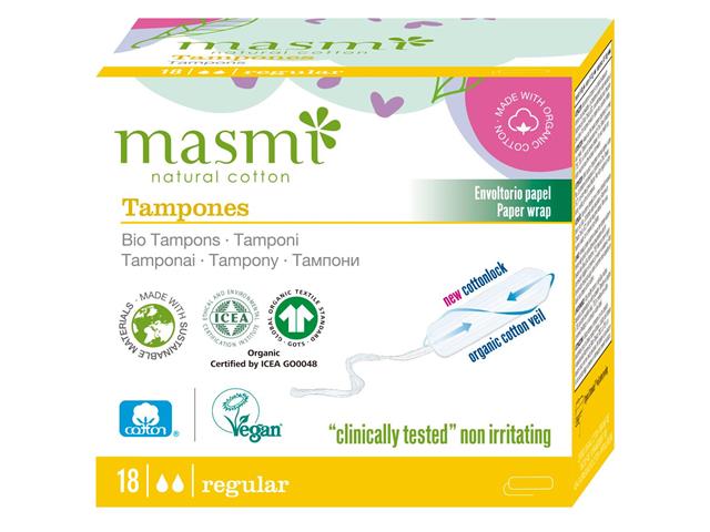 Masmi Tampony regular organiczne bez aplikatora 100% bawełny interakcje ulotka   18 szt.