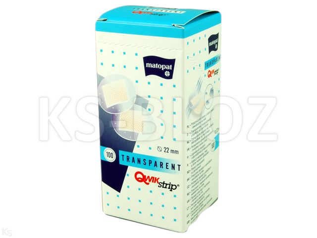 Matopat Qwikstrip Transparent Plaster 22 mm interakcje ulotka plaster  100 szt.