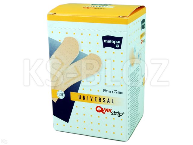 Matopat Qwikstrip Universal Plaster 72 x 19 mm interakcje ulotka   100 szt.