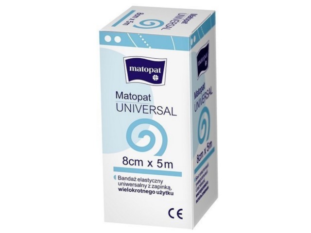 Matopat Universal Bandaż elastyczny z zapinką 5 m x 8 cm interakcje ulotka   1 szt.