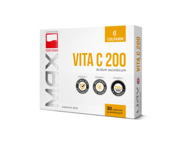 Max Vita C 200 interakcje ulotka tabletki  30 tabl.